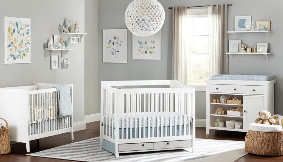 Gemütliches Babyzimmer mit stilvollen Möbeln