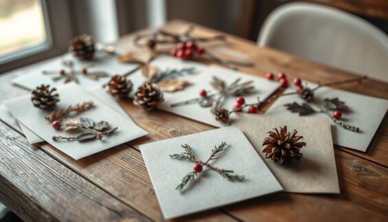 Naturmaterialien Weihnachtskarten