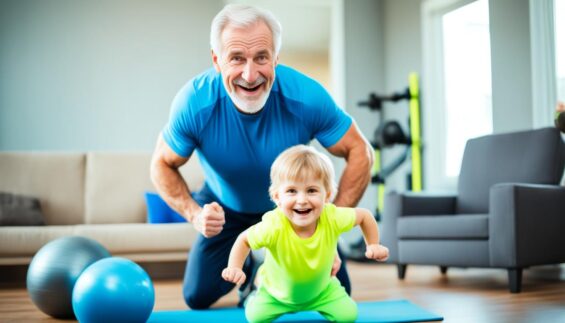 Physische Fitness ältere Väter