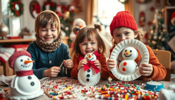 Schneemann basteln mit Kindern