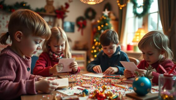 Weihnachtskarten basteln mit Kindern