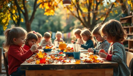 herbstbasteln mit kindergartenkindern